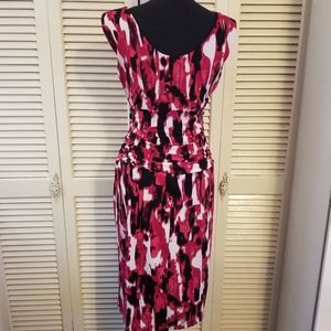 Nine West size 8 pink, black and white dress